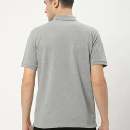 R&B Grey Regular Fit Texture Polo T-Shirt image 2