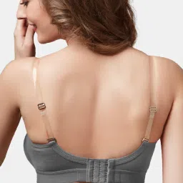 Trylo-Oh-so-pretty you! Grey Non Wired Non Padded Crossover Bra image 2