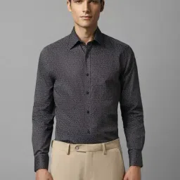 Louis Philippe Anthra Melange Cotton Regular Fit Printed Shirt-image-33