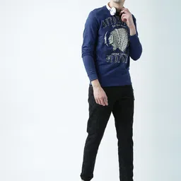 Huetrap Men Navy Blue Printed Sweatshirt-image-43