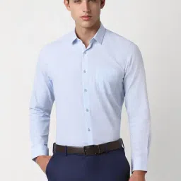 Peter England Blue Slim Fit Checks Shirt-picture-18