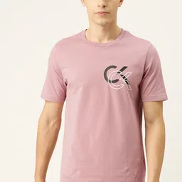 Calvin Klein Jeans Men Pink Solid Round Neck T-shirt-picture-38