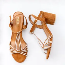 FOREVER SHOE BAZAR Women Colourblocked Open Toe Block Hels Sandals image 5