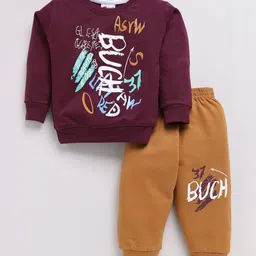 Mars Infiniti Kids Printed Round Neck Pure Cotton Sweatshirt With Pyjamas-image-12