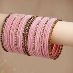 ZENEME Set of 36 Gold-Plated Cubic Zircon Studded Bangles-picture-19