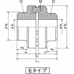 Mitsuboshi Nomex E Type Chan Coupling Overall Length 123.5 mm, Max Torque 294 Nm, 6000 RPM, E112 image 3