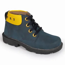 Stefens Brand Name Text Detailed Lace Up Boots - Blue image 3