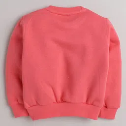 Knitting Doodles Fleece Woven Full Sleeves Unicorn Printed Winter Sweatshirt & Jogger Set - Pink image 4