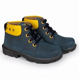 Stefens Brand Name Text Detailed Lace Up Boots - Blue image 5