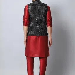 B BEN Men Maroon Kurta Sets image 3