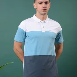 COBB Colourblocked Polo Collar Cotton T-shirt-picture-23