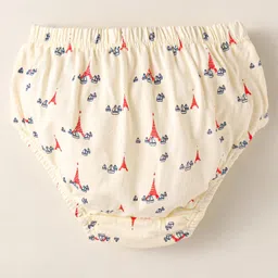 Tango Single Jersey Knit Beach Theme Print Briefs Pack of 3 - Red Navy Blue & Cream image 5