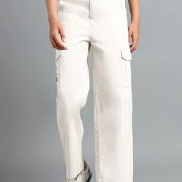 UNDER FOURTEEN ONLY Boys Relaxed Regular Fit Cargos Trousers-image-49