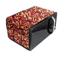 the furnishing tree Waterproof & Dustproof PVC Microwave Oven Top Cover with 6 Utility Pockets Abst-picture-20