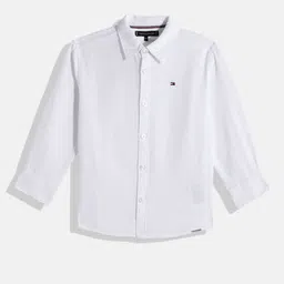 Tommy Hilfiger Boys Waffle Micro Checks Opaque Self Design Pure Cotton Casual Shirt image 1