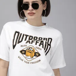 Roadster Women Typography Printed Bio Finish T-shirt-picture-16