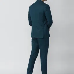 Peter England Green Slim Fit Self Pattern Three Piece Suit image 2