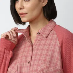 Forever 21 Pink Cotton Checks Shirt image 5