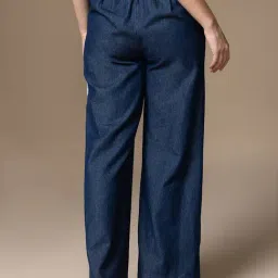 Kazo Navy Cotton Straight Fit Trousers image 2