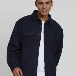 American Eagle Navy Cotton Regular fit Solid Shirt-picture-16