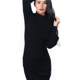 Zink London Black Solid Mini Dress-picture-37