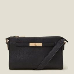 Accessorize London Black Solid Sling Handbag-picture-2