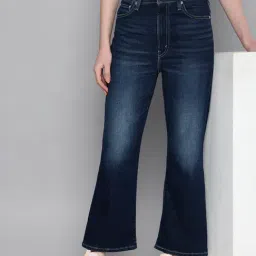 Levi's Women's Blue High Rise Ribcage Crop Indigo Bootcut Jeans-picture-35