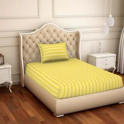 Spaces Sky Rise Golden Cotton 210 TC Bed Sheet Set-picture-5