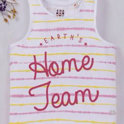 Ed-a-Mamma Kids White Printed Tank Top-picture-5