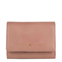 Tommy Hilfiger Pink Textured Tri-Fold Wallet for Women-image-0