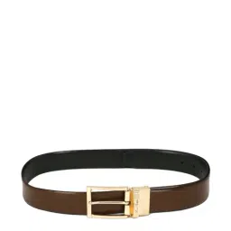 Louis Philippe Brown Leather Reversible Belt for Men-picture-22