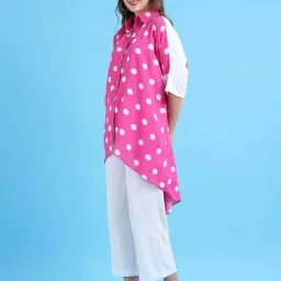 Qurvii Pink Regular Fit Printed Shirt image 3