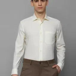 Louis Philippe Beige Cotton Regular Fit Texture Shirt-image-93