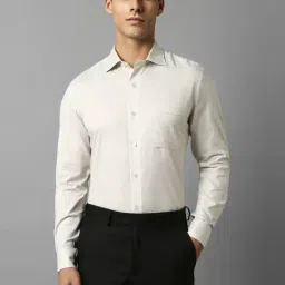 Louis Philippe Beige Cotton Regular Fit Texture Shirt-image-45