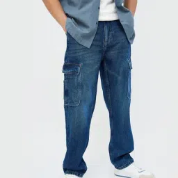 Forca By Lifestyle Blue Jogger Fit Cargo Jeans-picture-12