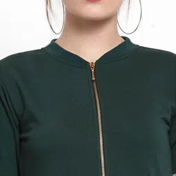 Belle Fille Women Green Solid Sweatshirt image 3