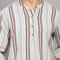 HERE&NOW Men Striped Full Sleeve Kurta image 3
