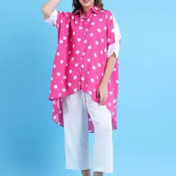 Qurvii Pink Regular Fit Printed Shirt-picture-46