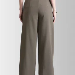 FableStreet Dusky Brown Parallel Trousers image 2