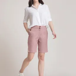 FableStreet Pink Cotton Regular Fit Shorts image 4