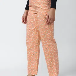 Forever 21 Peach Floral Print Pants image 3