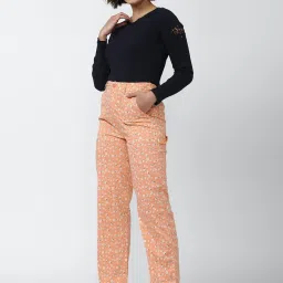 Forever 21 Peach Floral Print Pants image 4