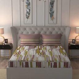 Mytrident Red Cotton 144 Queen Bed Sheet With 2 Pillow Covers-picture-40