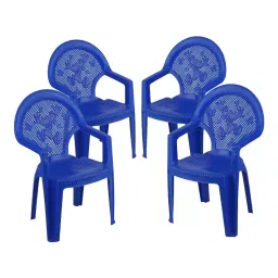 Maharaja Mickey Arm Rest Kids Plastic Chair Blue for 2-8 Years (Set of 4)-picture-48