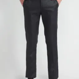 Arrow Blue Straight Fit Texture Trousers-picture-11