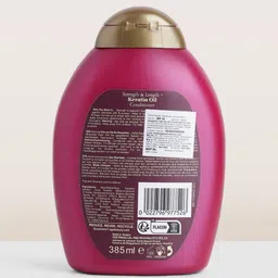 OGX Strength & Length + Keratin Oil Fortifying Anti-Frizz Conditioner for Split Ends 385ml image 2