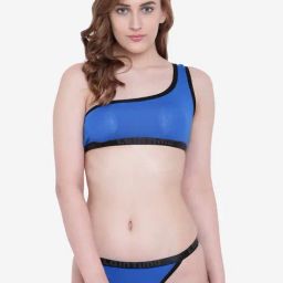 La Intimo Indigo Solid Beach Pop Bikini Bra & Panty-picture-5