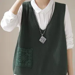 StyleCast Women V-Neck Pullover Sweater-image-11