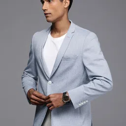 Louis Philippe Sport Checked Super Slim Fit Single-Breasted Pure Cotton Casual Blazer image 3