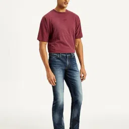 Levi's Navy Cotton Slim Fit Solid Jeans image 3